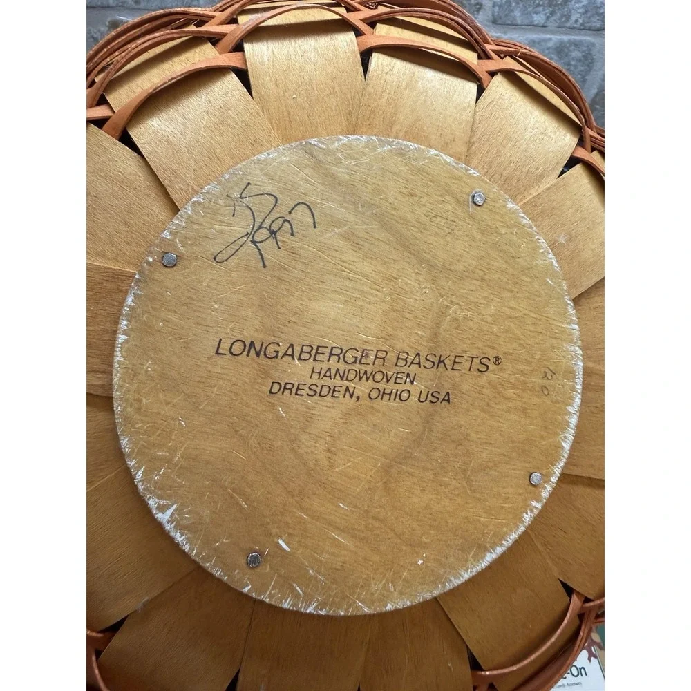 Longaberger Pumpkin Fall Stem Lid Basket Jack O' Lantern Liner Protector‎ Combo